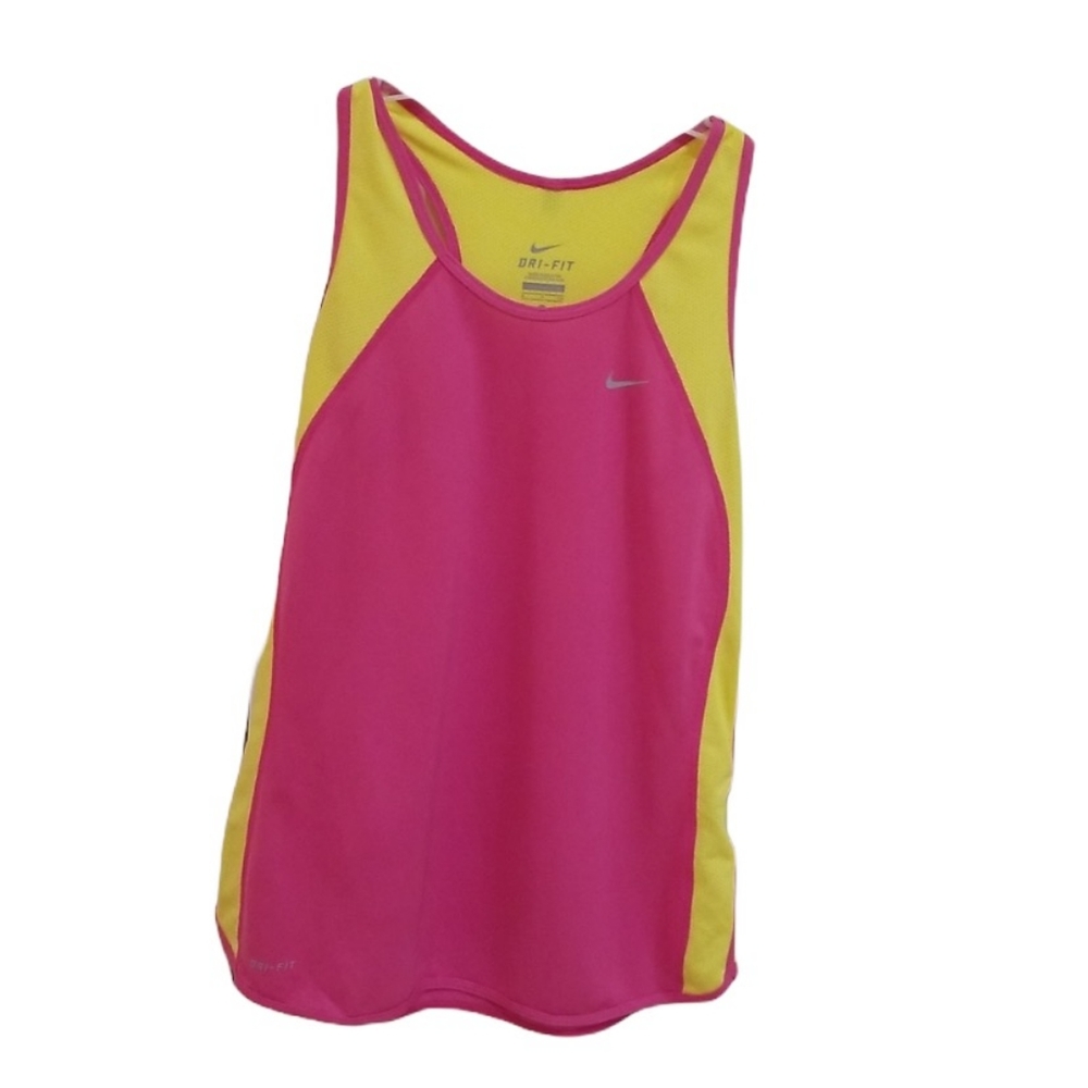 Nike Dri fit Pink Neon Yellow racerback top  Small